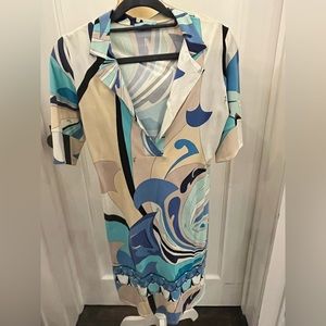 Emilio pucci cotton collared neck dress size US6